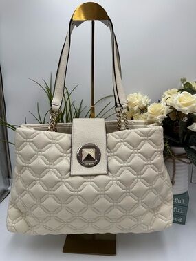 Kate Spade Astor Court Elena Quilted Leather Tote - Bone White